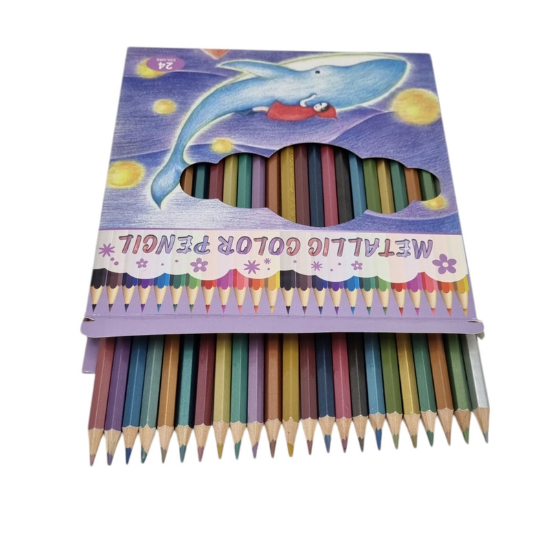 مداد رنگی 24 رنگ تیپ تاپ مدل متالیک کد 11489