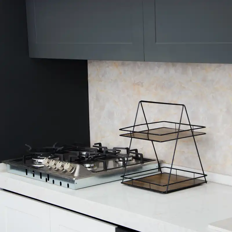 استند رومیزی تزیینی مدل دو طبقه فلزی کد 2105