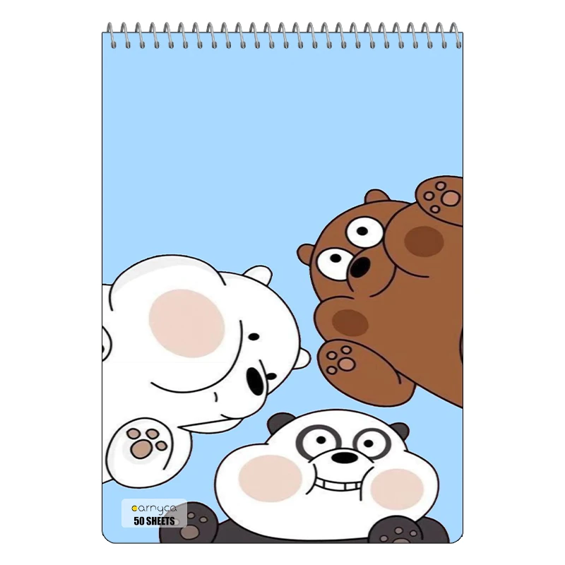 دفتر نقاشی 50 برگ سیمی کارنیکا طرح سه خرس کله پوک We Bare Bears کد 96325