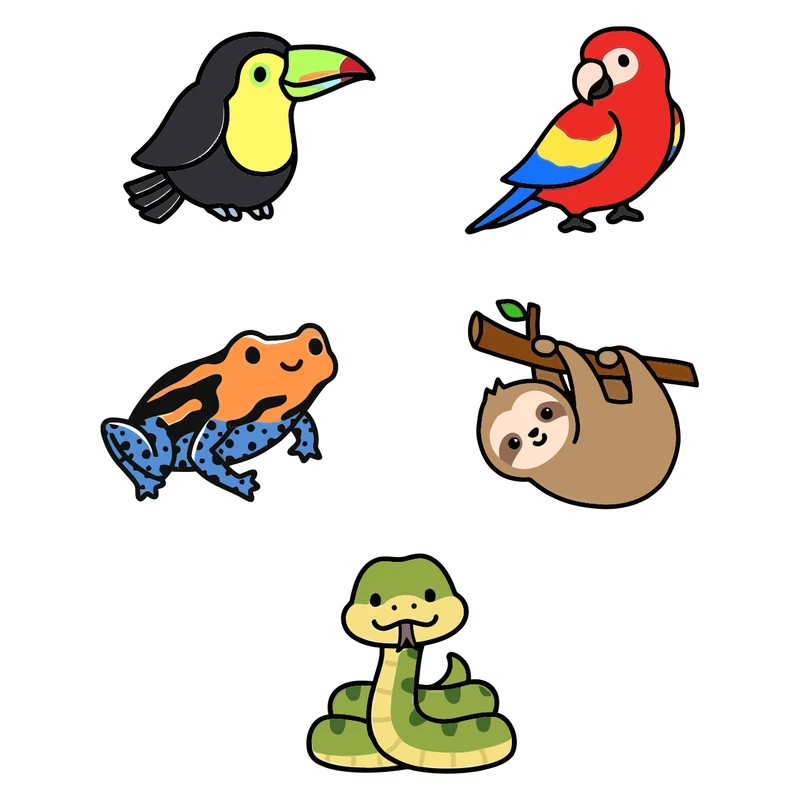 برچسب لپ تاپ پویا مارکت طرح حیوانات کد 2041 مجموعه 5 عددی 