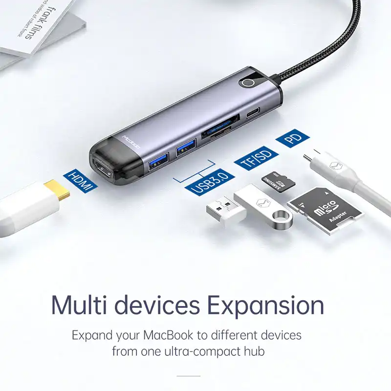 هاب 6 پورت USB-C مک دودو مدل HU-7740
