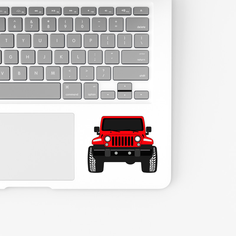 استیکر لپ تاپ و موبایل بووم طرح ماشین مدل Red Jeep کد AG36