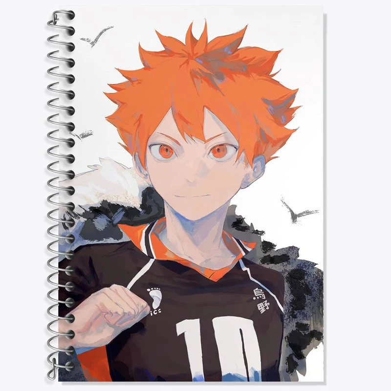 دفتر زبان 50 برگ خندالو مدل سه خط طرح هیناتا شویو انیمه هایکیو Haikyu کد 17750