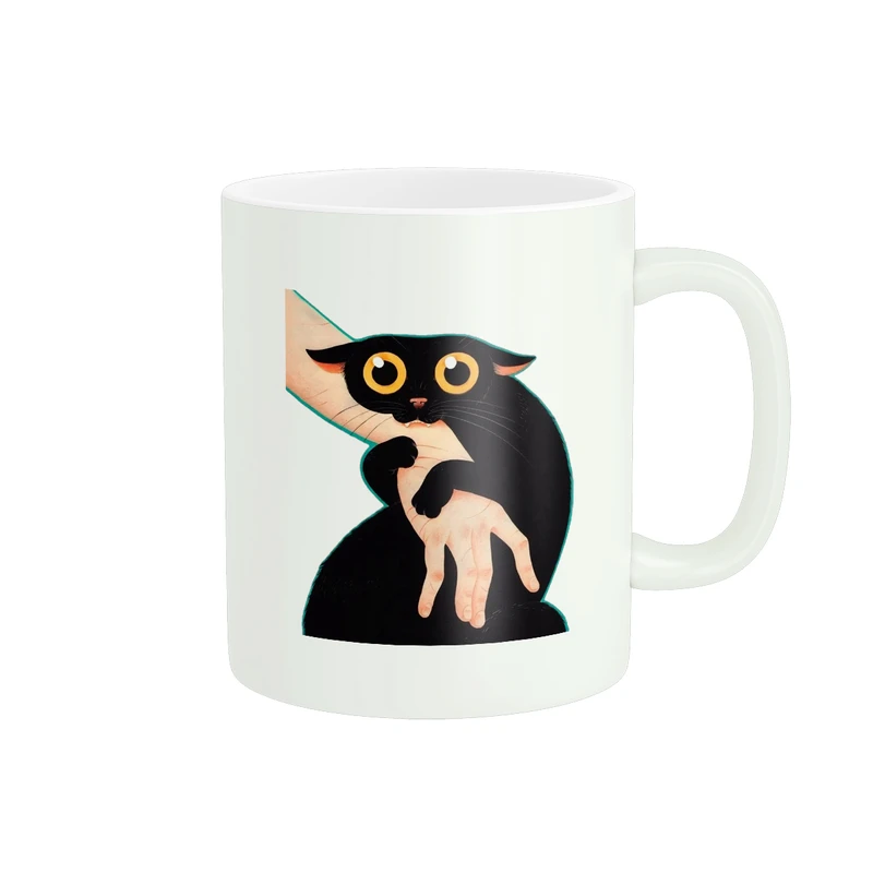 ماگ پاد آفرین مدل گربه و دست انسان کد 2045