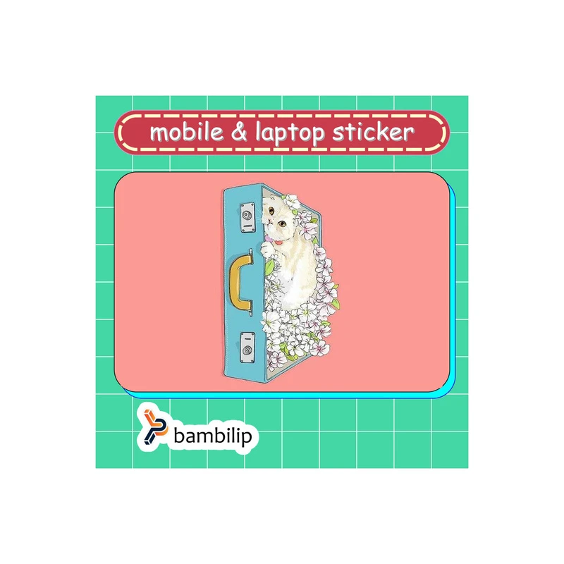 استیکر بامبیلیپ مدل کارت عابر طرح گربه و چمدان کد 7149256