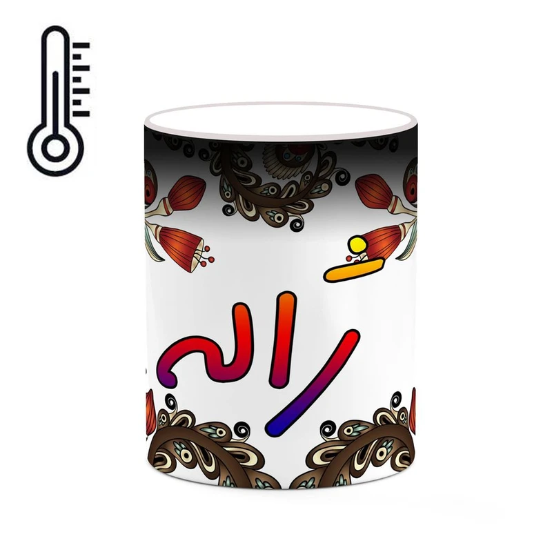 ماگ حرارتی کاکتی مدل اسم ژاله طرح سنتی گل و بته کد mgh45445