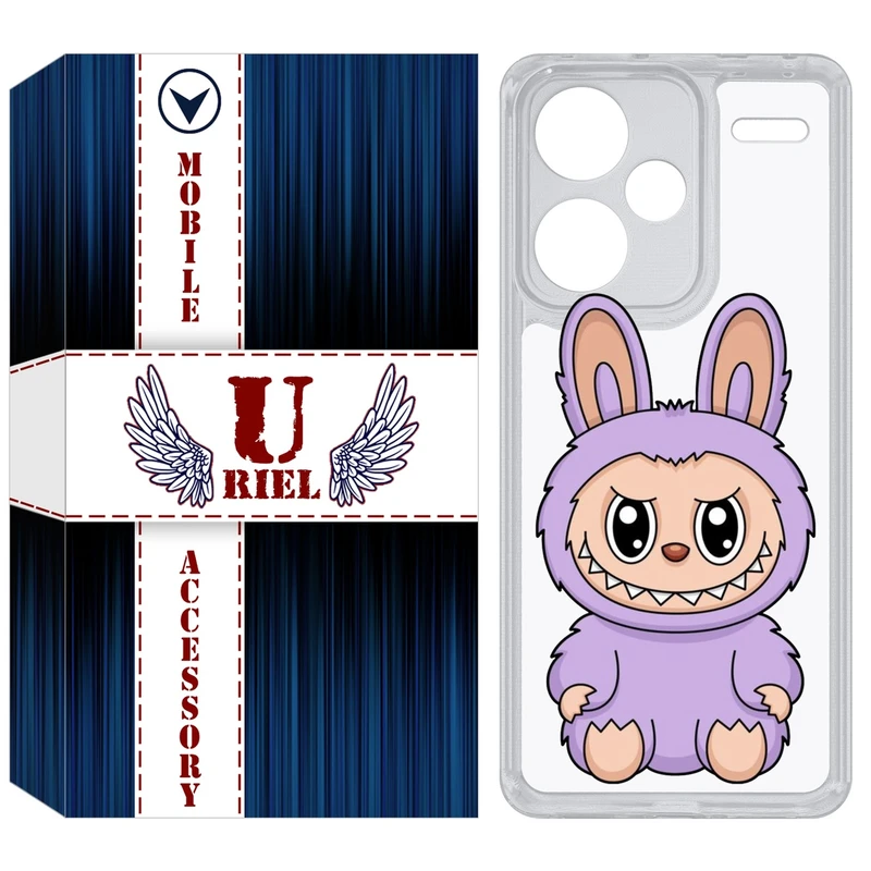 کاور یوریل قاب مدل Clear کد 130 طرح لبوبو مناسب برای گوشی موبایل شیائومی Redmi Note 13 Pro Plus