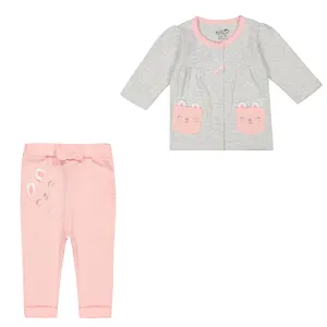 ست تی شرت و شلوار نوزادی دخترانه نیلی مدل lovly s 2022