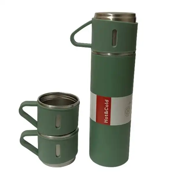 فلاسک مدل hot-cold کد m1 گنجایش 0.5 لیتر به همراه لیوان مجموعه 3 عددی