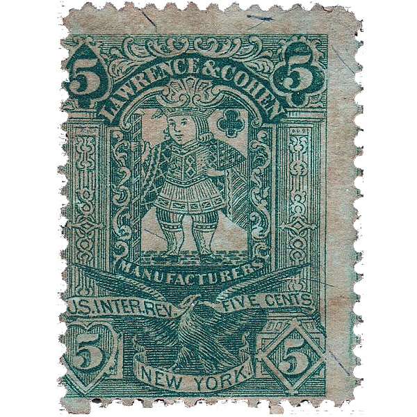 تمبر یادگاری مدل مهر نخورده مالیاتی سال 1871 کد RU11b