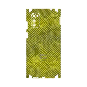MAHOOT Yellow Snake Skin-FullSkin Cover Sticker for Motorola Moto E32s