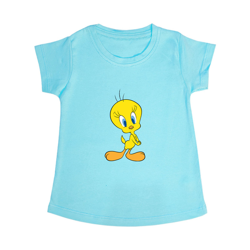 تی شرت آستین کوتاه دخترانه مدل Tweety BL0010