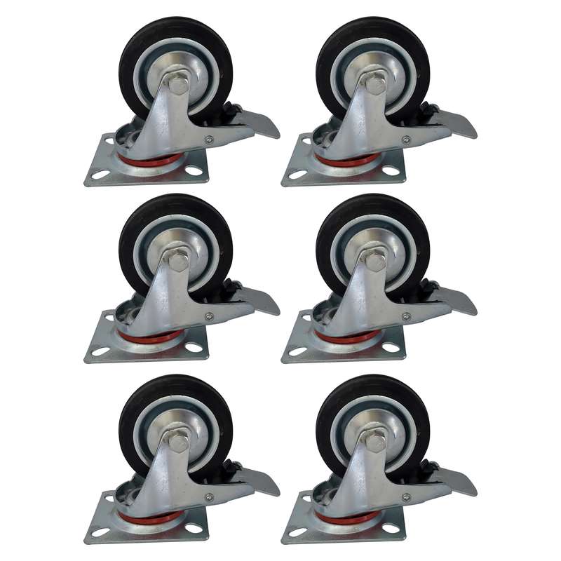 چرخ کفیدار مدل ترمز دار مجموعه 6 عددی چرخ کفیدار مدل ترمز دار مجموعه 6 عددی