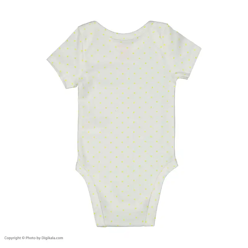 بادی نوزادی دخترانه ال سی وایکیکی مدل W125917Z1-LTT-YELLOWPRINTED