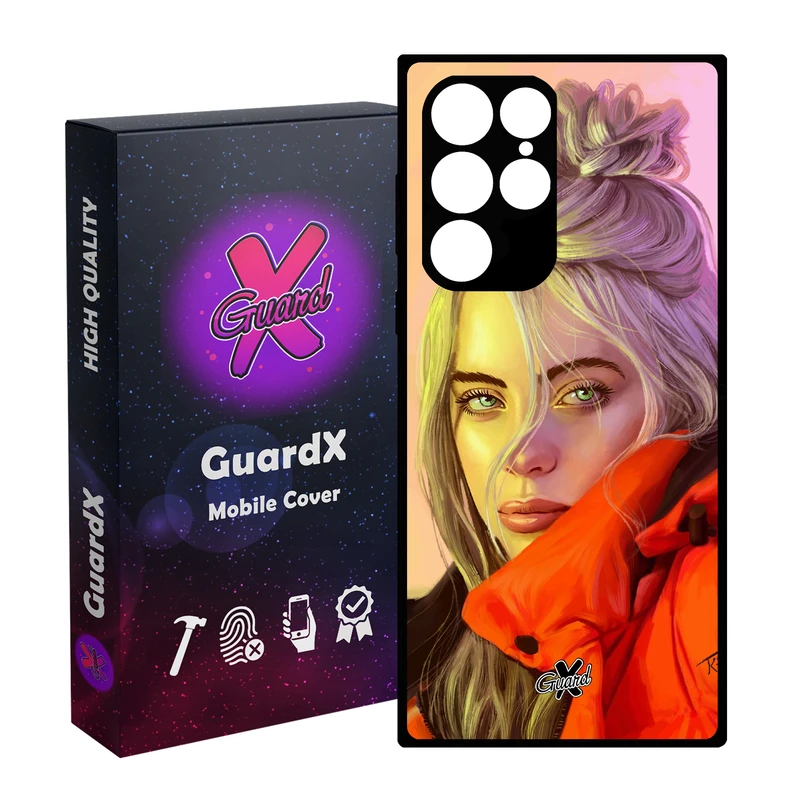 کاور گارد ایکس طرح Billie Eilish مدل Glass10217 مناسب برای گوشی موبایل سامسونگ Galaxy S23 Ultra