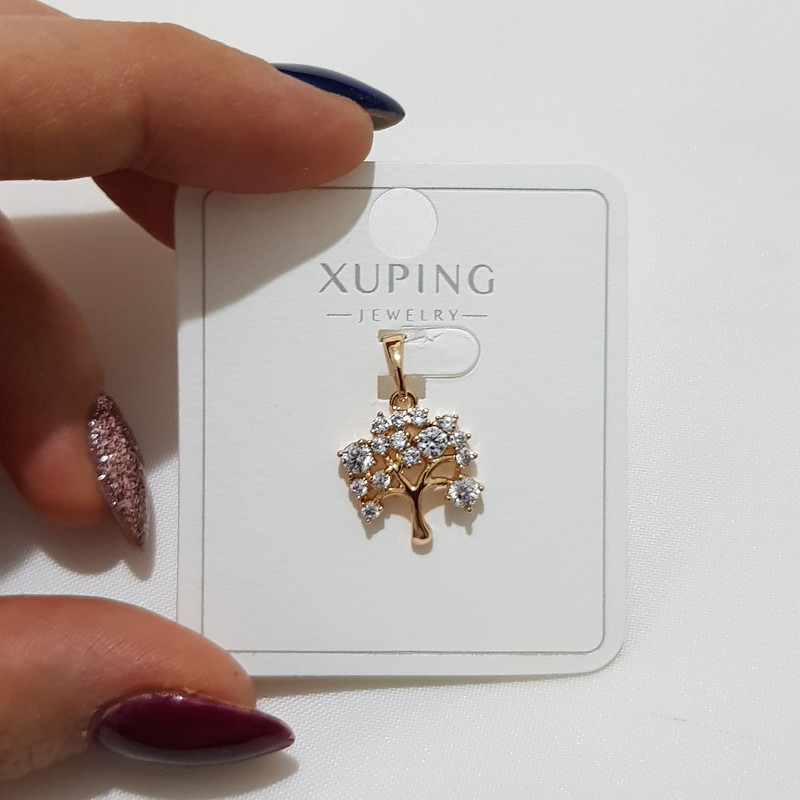 آویز گردنبند زنانه ژوپینگ مدل درخت زندگی نگین دار 3450