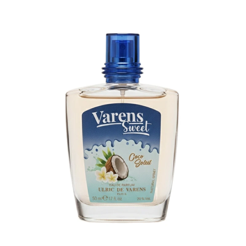 ادوپرفیوم زنانه اولریک دو وارن مدل Varens sweet coco soleil با رایحه گرم حجم ۵۰ میلی‌لیتر