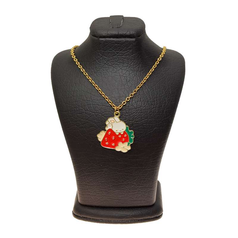 گردنبند دخترانه دلنار گالری مدل توت فرنگی و خرگوش