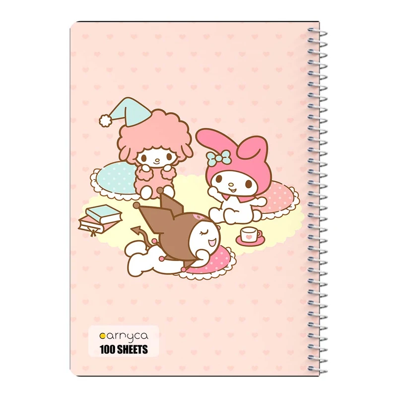 دفتر مشق 100 برگ سیمی کارنیکا طرح مای ملودی و کورومی My Melody & Kuromi کد 92679