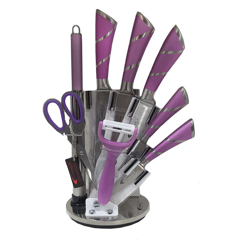 سرویس چاقو آشپزخانه 9 پارچه فلورانس کد 03