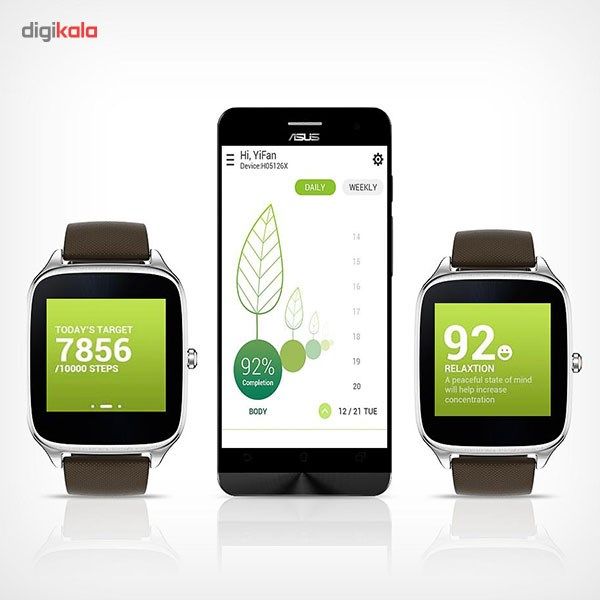 ساعت هوشمند ایسوس مدل Zenwatch 2 WI501Q New با بند لاستیکی و قابلیت شارژ سریع -  - 6