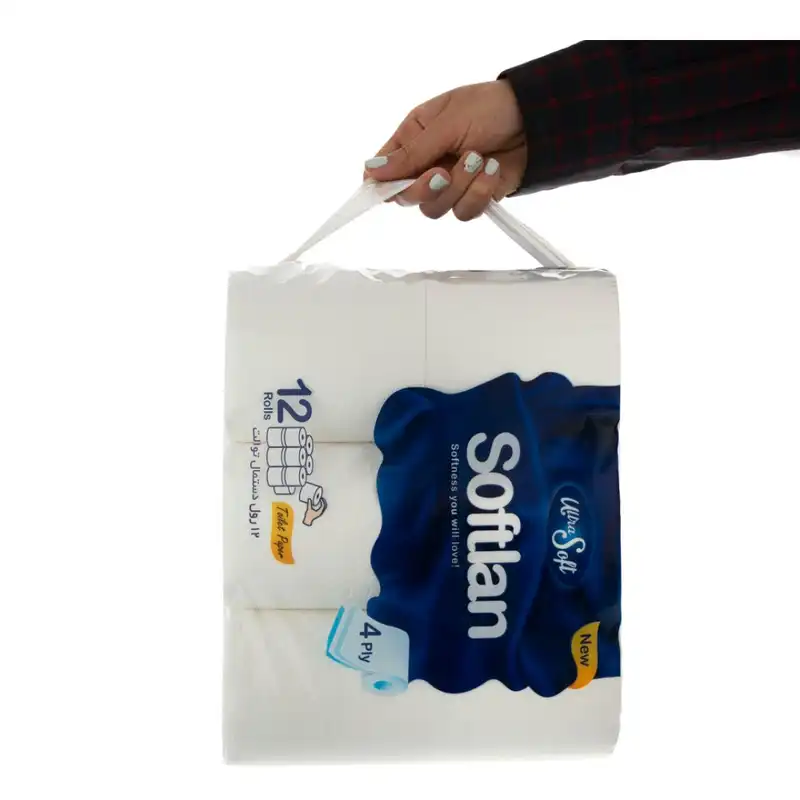 دستمال کاغذی 45 برگ سافتلن مدل A01 بسته 12 عددی