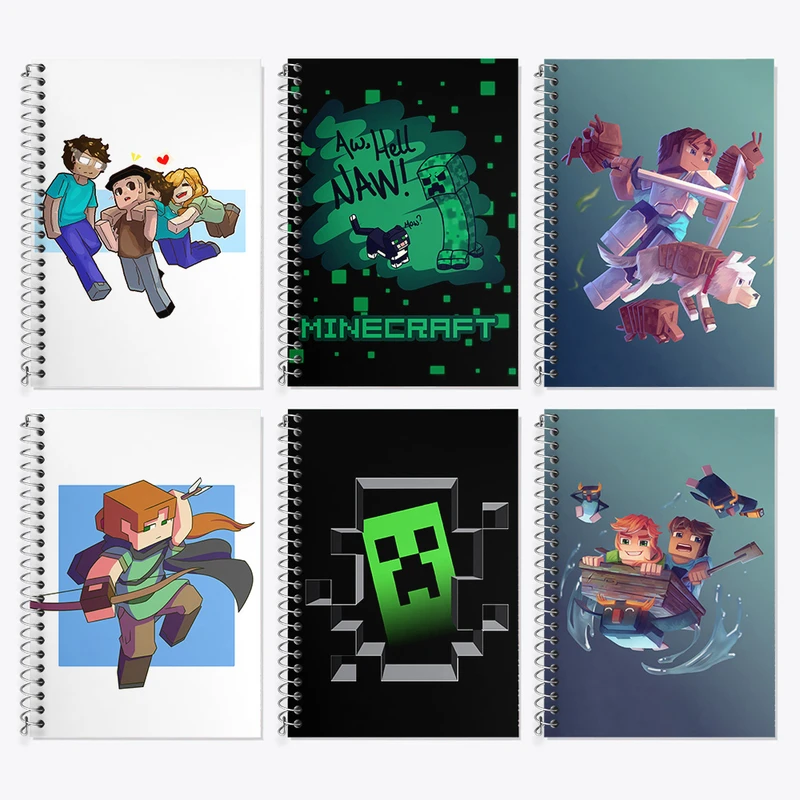دفتر زبان 50 برگ خندالو مدل دو خط طرح ماینکرفت (Minecraft) کد 542 مجموعه 6 عددی