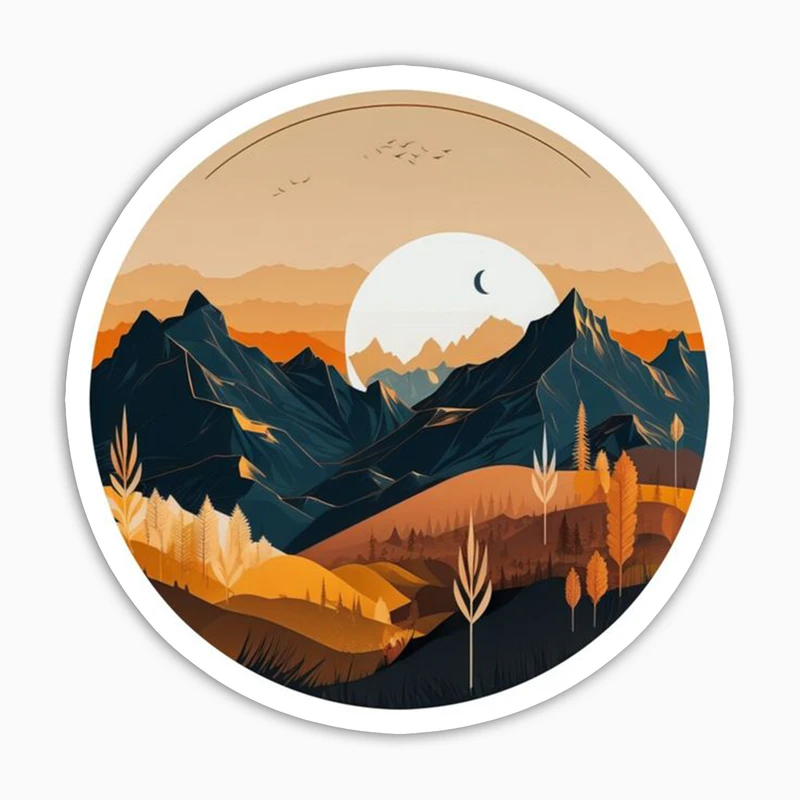 استیکر لپ تاپ و موبایل بووم طرح منظره مدل کوهستان کد FD35 