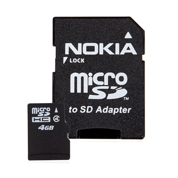 کارت حافظه microSDHC نوکیا مدل MU-41 کلاس 4 به همراه آداپتور SD ظرفیت 4 گیگابایت