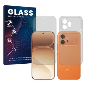 Glass Hydrogel model Transparent Screen Protector for Honor 600 mobile phone along with the back protector