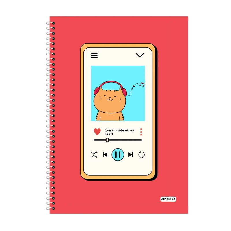 دفتر زبان 100 برگ آلبالو طرح فانتزی کد 2341