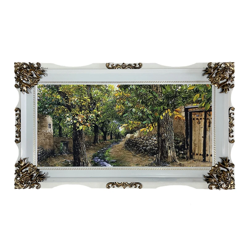 تابلو فرش ماشینی طرح دستبافت مدل کوچه باغ کد 8720