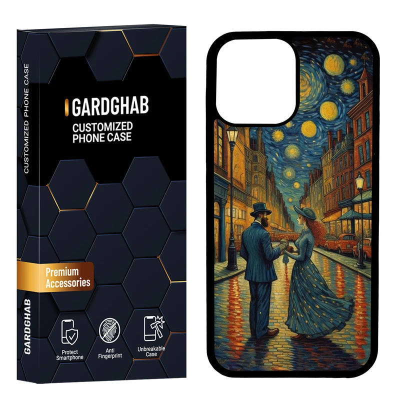 کاور گارد قاب مدل پشت گلس هنری مناسب برای گوشی موبایل اپل iPhone 13 Pro Max