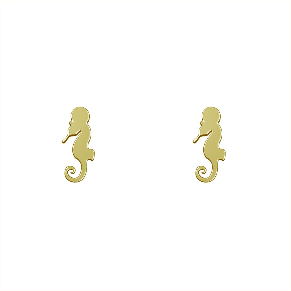 گوشواره طلا 18 عیار زنانه مدوپد مدل اسب آبی کد GA1-10935