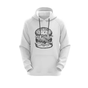 هودی زنانه مدل همبرگر کد J266 رنگ سفید