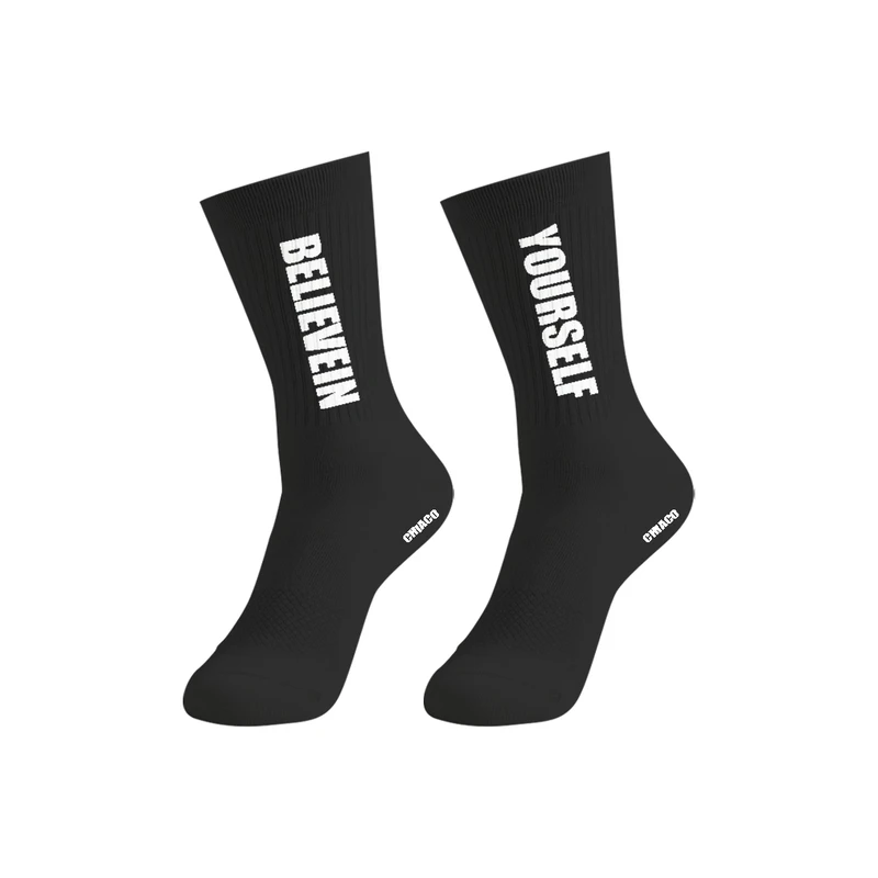 جوراب ورزشی ساق بلند مردانه چیاکو مدل BELIEVEIN YOURSELF کد 09