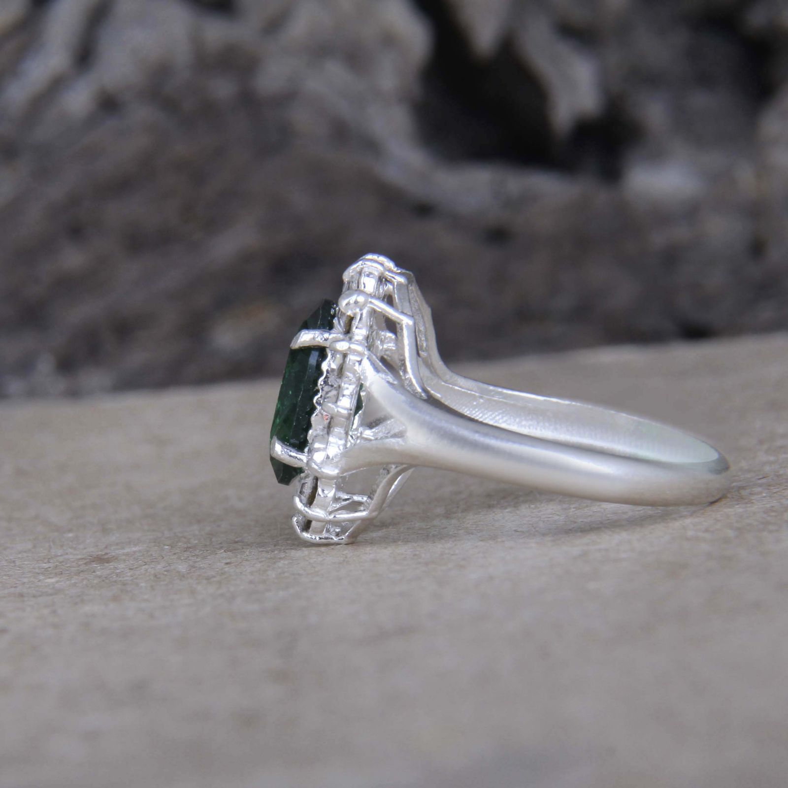 انگشتر نقره زنانه مدل کوارتز تراش جواهری مخراج برلیان بدون ریزش کد AW_706 -  - 6