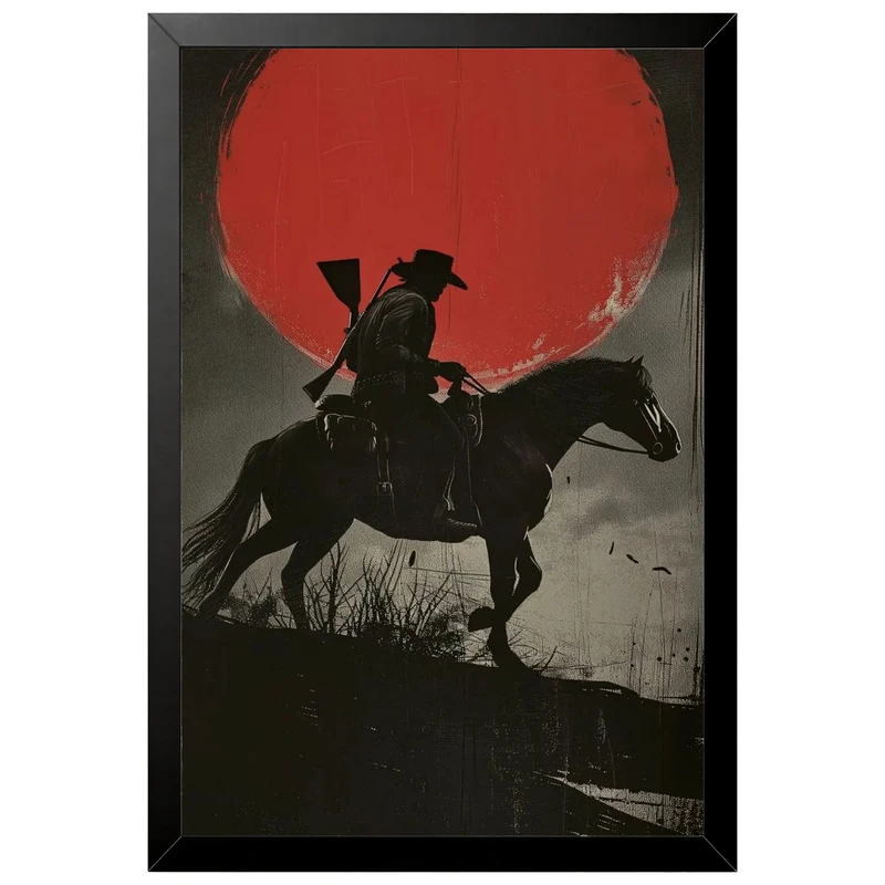 تابلو بکلیت طرح گیمینگ ردد red dead redemption 2 مدل B-po2197 فریم مشکی
