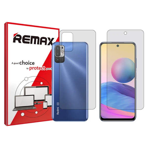 محافظ صفحه نمایش شفاف ریمکس مدل HyGEL مناسب برای گوشی موبایل شیائومی Redmi Note 10 5G به همراه محافظ پشت گوشی