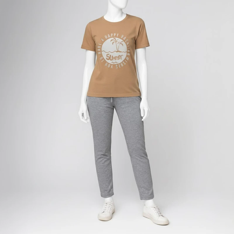 ست تی شرت آستین کوتاه و شلوار زنانه مادر مدل Deniz