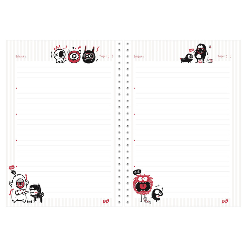 دفتر کلاسوری کاما طرح هیولا مدل طرح دار