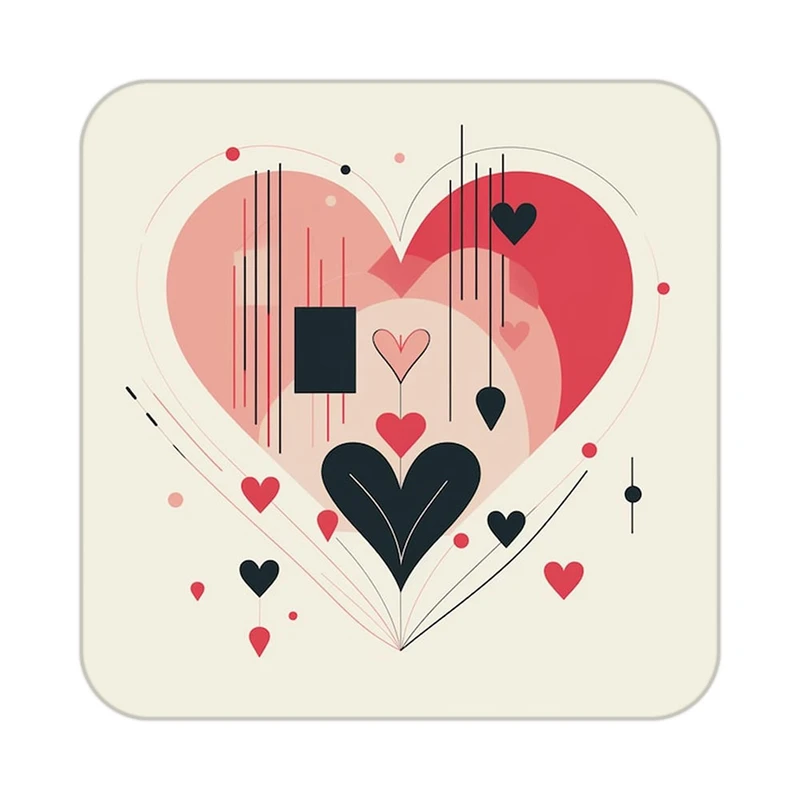 زیر لیوانی کاکتی طرح عاشقانه مدل mp39455