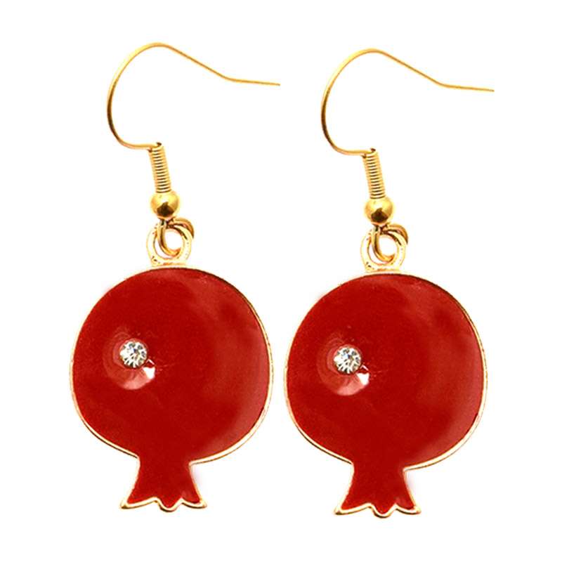 گوشواره زنانه مدل انار شب یلدا سکه‌ای کد 1069