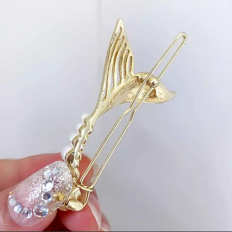 گیره مو زنانه مدل پری دریایی نگینی کد 00535