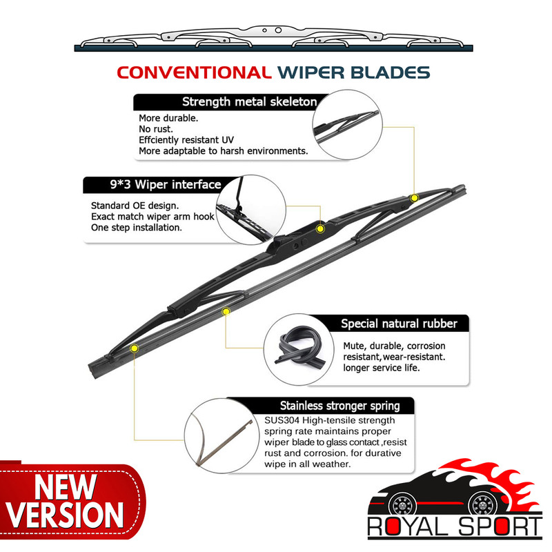 تیغه برف پاک‌کن رویال اسپرت مدل Metal Wiper مناسب برای تویوتا GT86 بسته 2 عددی