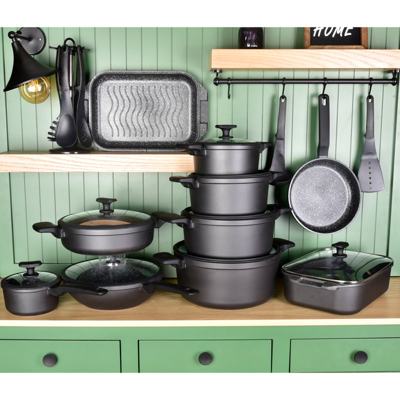 سرویس قابلمه و تابه گرانیتی 25 پارچه ولبرگ مدل B