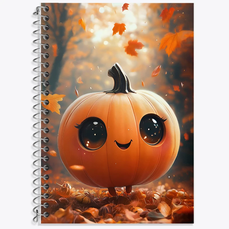 دفتر زبان 50 برگ خندالو مدل سه خط طرح کدوی کیوت کد F6590