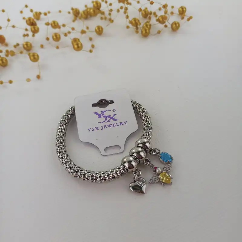 دستبند النگویی زنانه وای اس ایکس مدل قلب کد W143