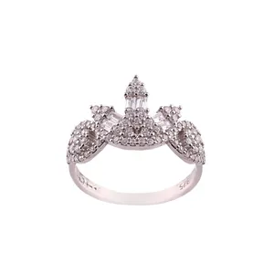 انگشتر نقره زنانه مدل تاج کد FR0036