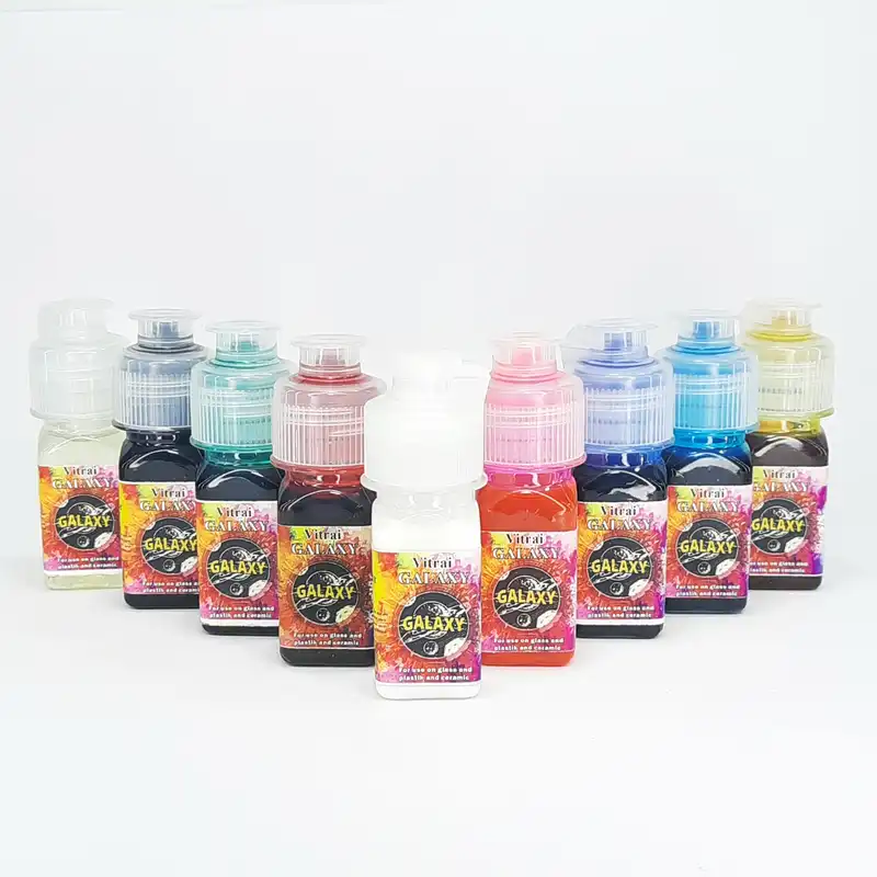 رنگ ویترای گلکسی کد 60 حجم 30 میلی لیتر بسته 6 عددی بهمراه حلال